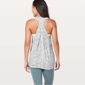 Lululemon Essential Tank Tiger Space Dye Black White 3570
